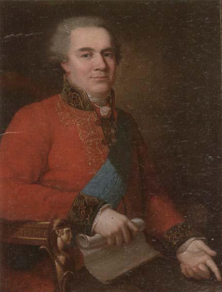 unknow artist Portrait of a nobleman,half-length,seated,wearing a red tunic and the badge,star and sash of the order of the white eagle of poland Sweden oil painting art